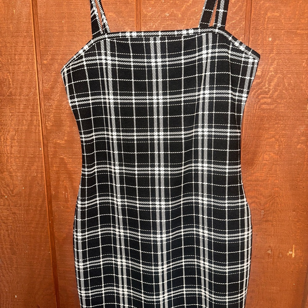 Black and White Plaid Dress